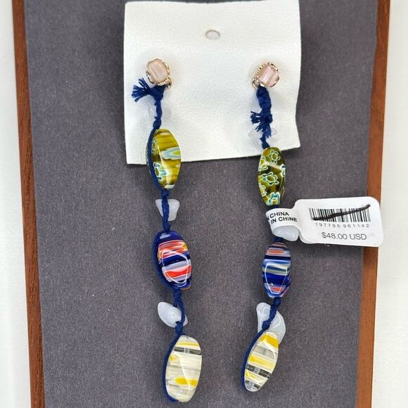 NWT Free People | Ariana Ost Voyage Dangle Earrings, Glass Beads Boho - Picture 3 of 6